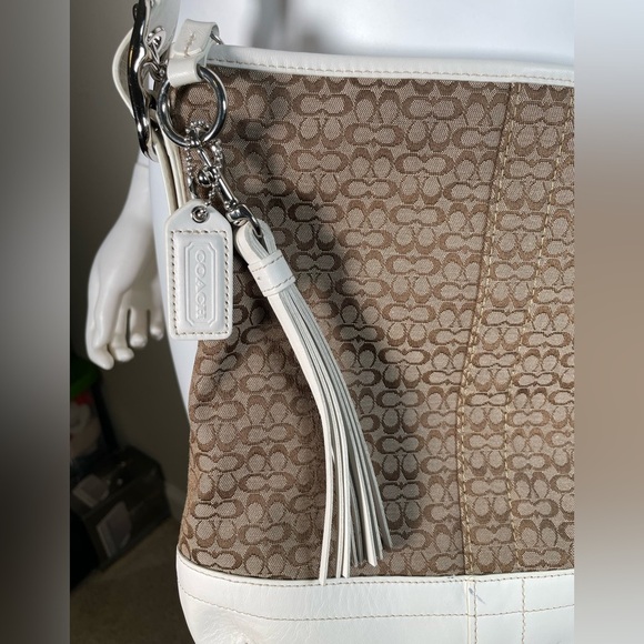 VTG COACH Signature Convertible Shoulder Crossbody Slim Bag Purse F10417 Jaquard - Picture 13 of 16